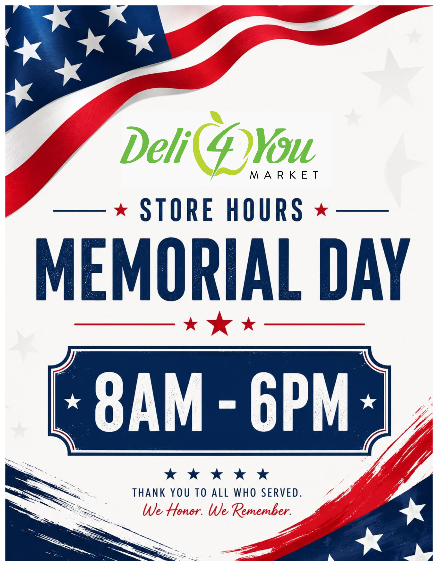 Memorial Day Hours